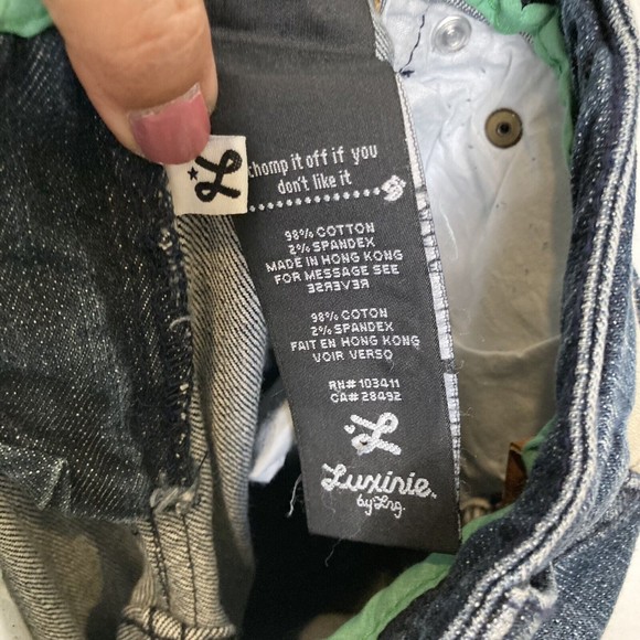 Luxirie by LRG Baby Heart Camo Bootcut Distressed Stretch Flared Jeans 26 NWT - Picture 11 of 12